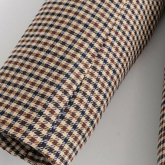 Plaid Print Double Breasted Lapel Collar Blazer work professional Business Chic - Picture 15 of 16